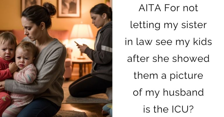 AITA For not letting my sister in law see my kids after she showed them a picture of my husband is the ICU?
