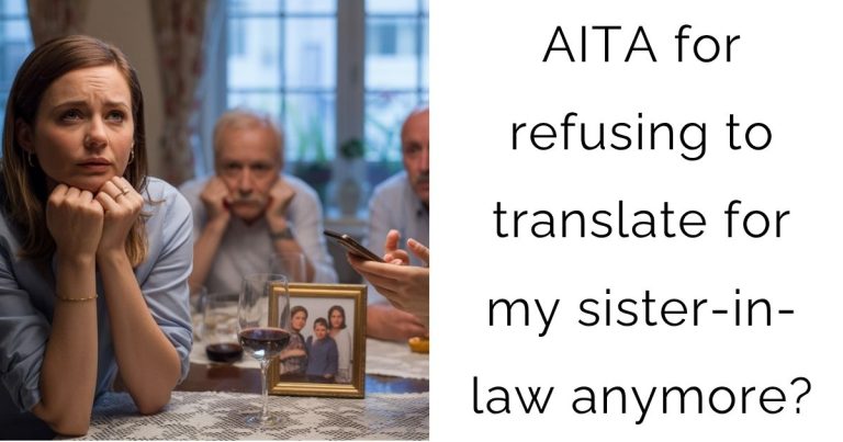 AITA for refusing to translate for my sister-in-law anymore?
