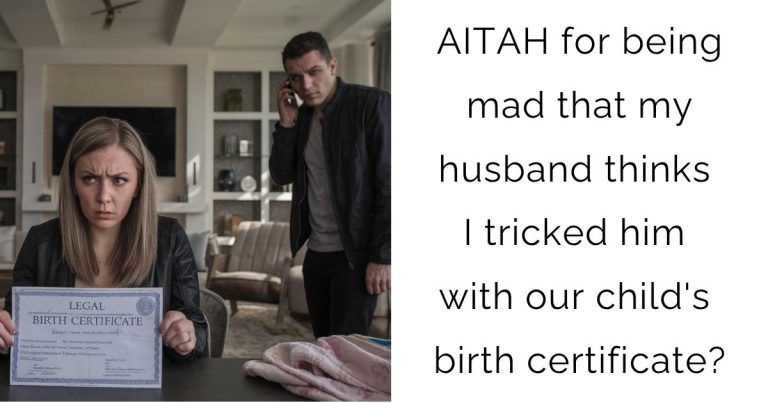 AITAH for being mad that my husband thinks I tricked him with our child’s birth certificate?