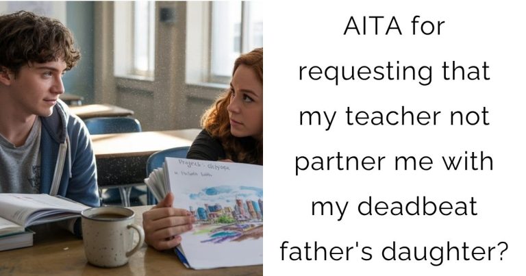AITA for requesting that my teacher not partner me with my deadbeat father’s daughter?