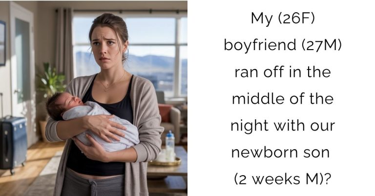 My (26F) boyfriend (27M) ran off in the middle of the night with our newborn son (2 weeks M)?