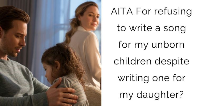 AITA For refusing to write a song for my unborn children despite writing one for my daughter?