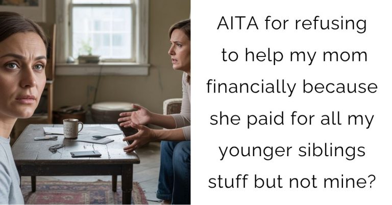 AITA for refusing to help my mom financially because she paid for all my younger siblings stuff but not mine?