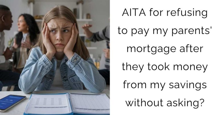 AITA for refusing to pay my parents’ mortgage after they took money from my savings without asking?