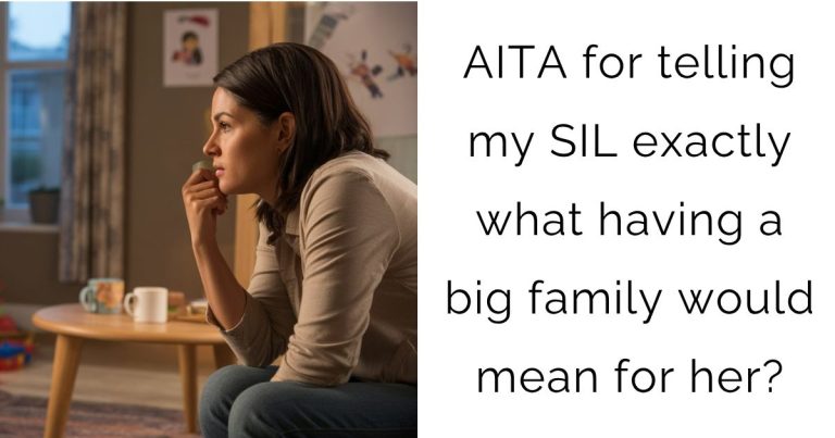 AITA for telling my SIL exactly what having a big family would mean for her?