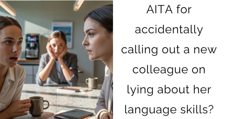 AITA for accidentally calling out a new colleague on lying about her language skills?