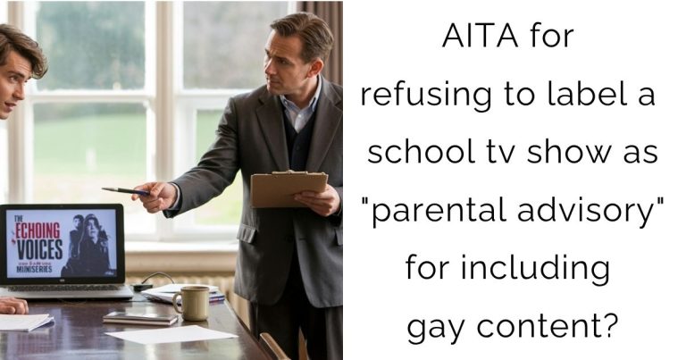 AITA for refusing to label a school tv show as “parental advisory” for including gay content?