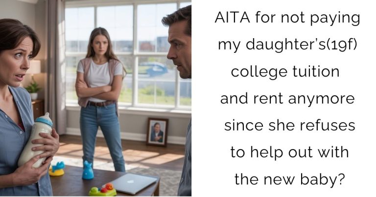 AITA for not paying my daughter’s(19f) college tuition and rent anymore since she refuses to help out with the new baby?