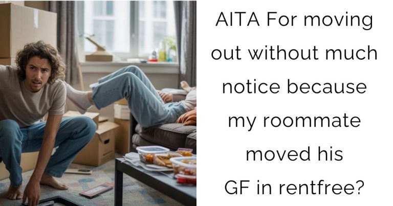 AITA For moving out without much notice because my roommate moved his girlfriend in rentfree?