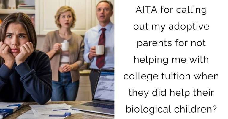 AITA for calling out my adoptive parents for not helping me with college tuition when they did help their biological children?