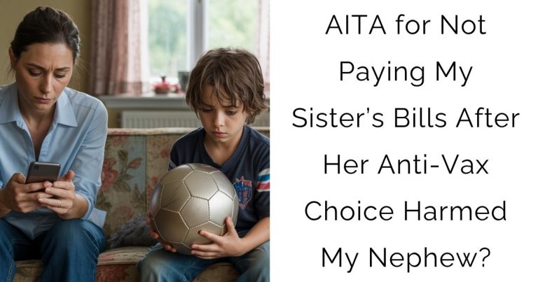 AITA for Not Paying My Sister’s Bills After Her Anti-Vax Choice Harmed My Nephew?