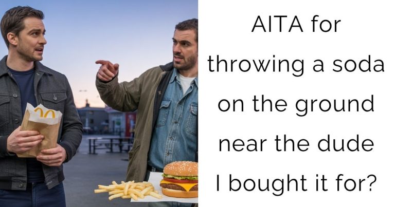 AITA for throwing a soda on the ground near the dude I bought it for?
