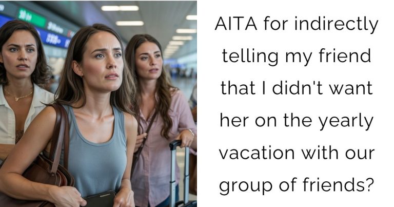 AITA for indirectly telling my friend that I didn’t want her on the yearly vacation with our group of friends?