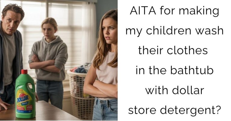 AITA for making my children wash their clothes in the bathtub with dollar store detergent?