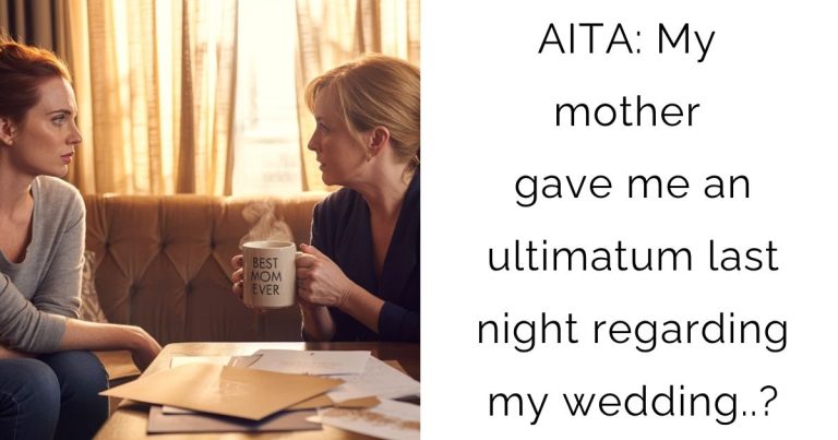 AITA: My mother gave me an ultimatum last night regarding my wedding ..?