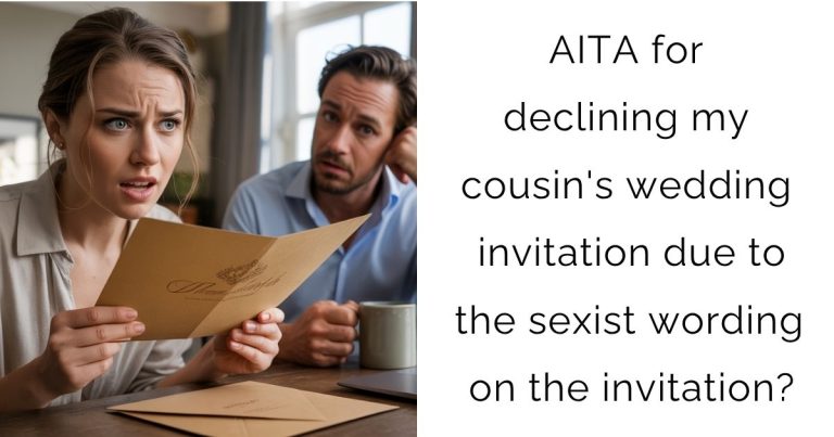 AITA for declining my cousin’s wedding invitation due to the sexist wording on the invitation?