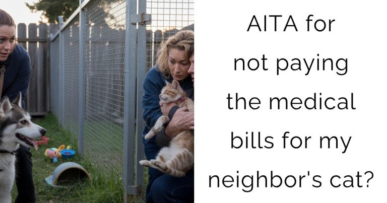AITA for not paying the medical bills for my neighbor’s cat?
