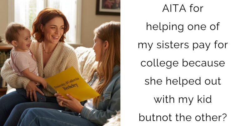 AITA for helping one of my sisters pay for college because she helped out with my kid but not the other?