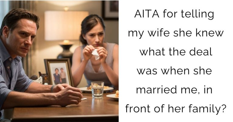 AITA for telling my wife she knew what the deal was when she married me, in front of her family?