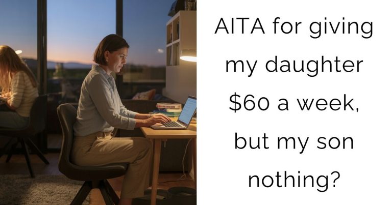 AITA for giving my daughter $60 a week, but my son nothing?