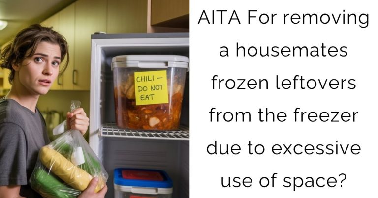 AITA For removing a housemates frozen leftovers from the freezer due to excessive use of space?
