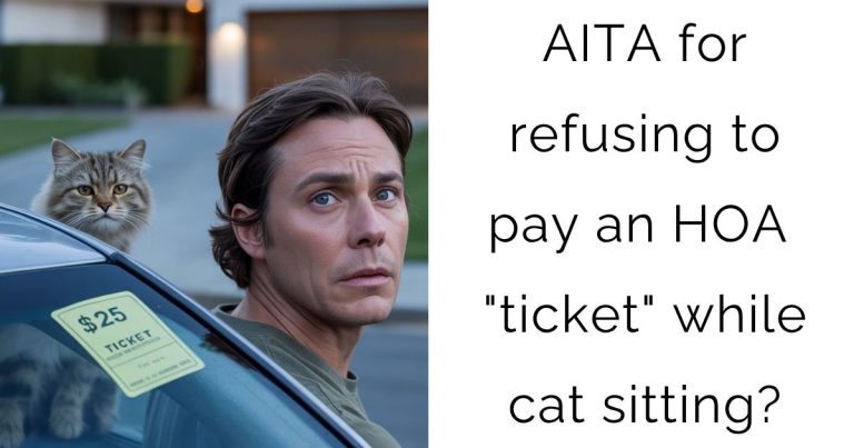 AITA for refusing to pay an HOA “ticket” while cat sitting?