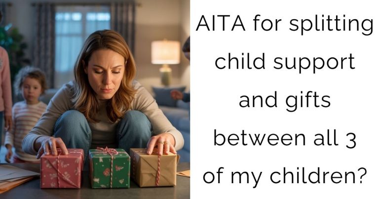 AITA for splitting child support and gifts between all 3 of my children?