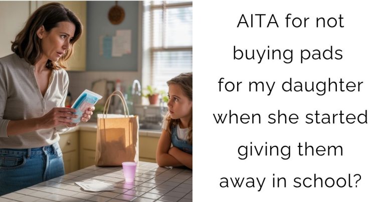 AITA for not buying pads for my daughter when she started giving them away in school?