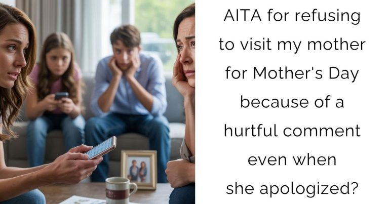 AITA for refusing to visit my mother for Mother’s Day because of a hurtful comment even when she apologized?
