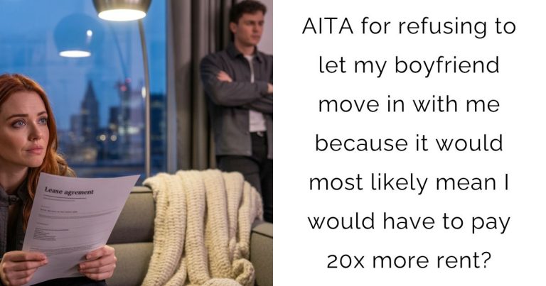 AITA for refusing to let my boyfriend move in with me because it would most likely mean I would have to pay 20x more rent?