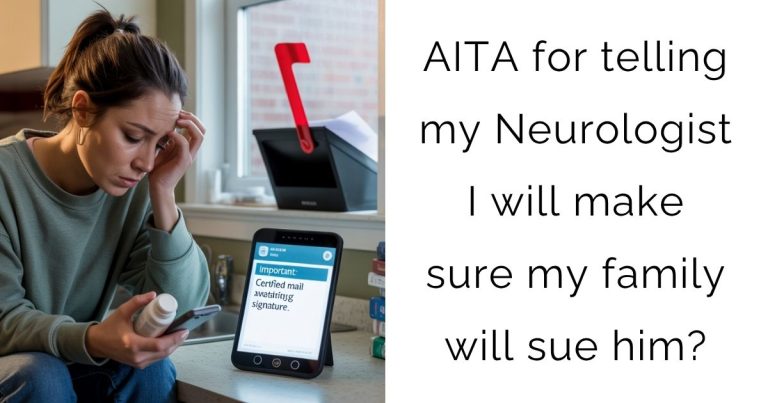 AITA for telling my Neurologist I will make sure my family will sue him?