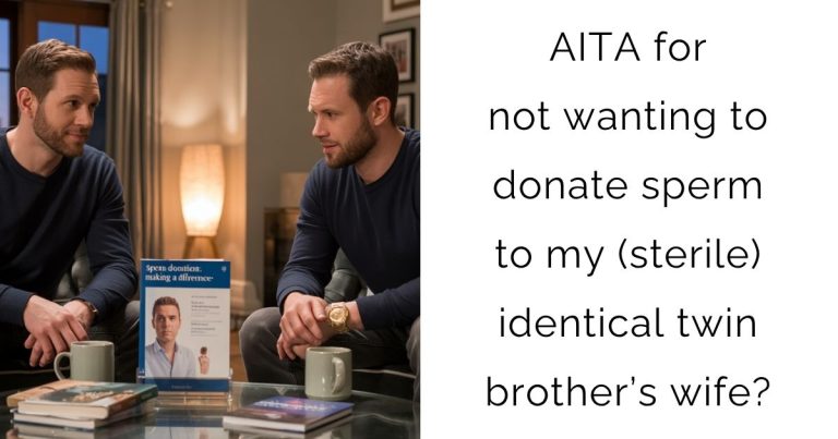 AITA for not wanting to donate sperm to my (sterile) identical twin brother’s wife?