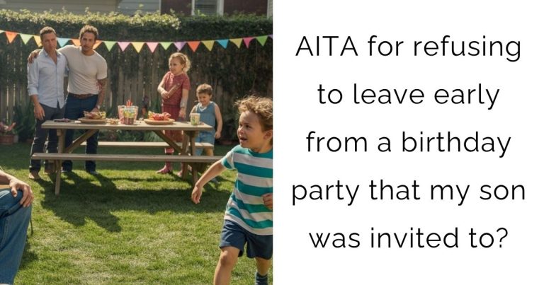 AITA for refusing to leave early from a birthday party that my son was invited to?