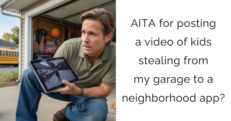AITA for posting a video of kids stealing from my garage to a neighborhood app?