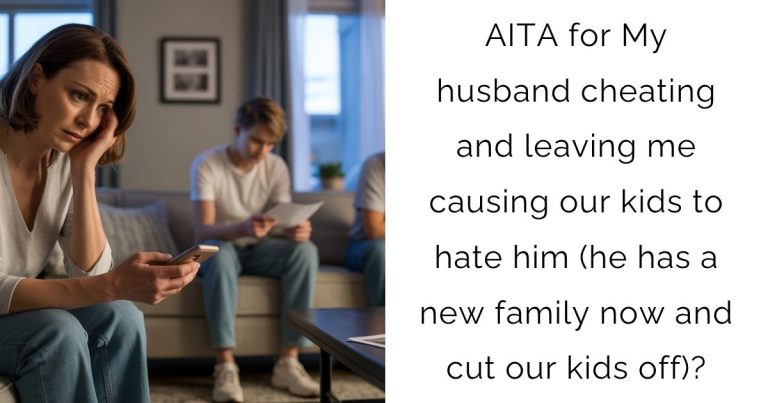 AITA for My husband cheating and leaving me causing our kids to hate him (he has a new family now and cut our kids off)?