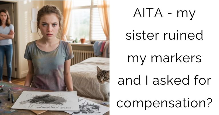 AITA – my sister ruined my markers and I asked for compensation?