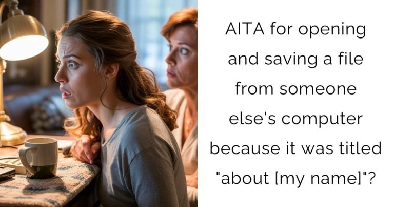 AITA for opening and saving a file from someone else’s computer because it was titled “about [my name]”?