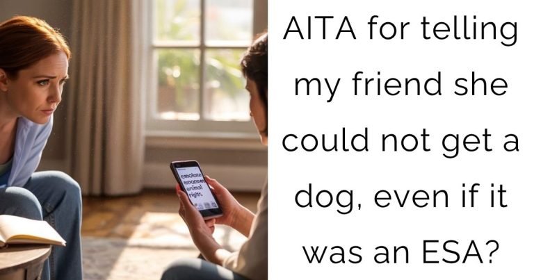 AITA for telling my friend she could not get a dog, even if it was an ESA?