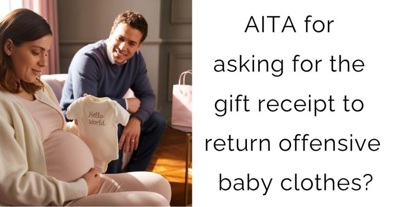 AITA for asking for the gift receipt to return offensive baby clothes?