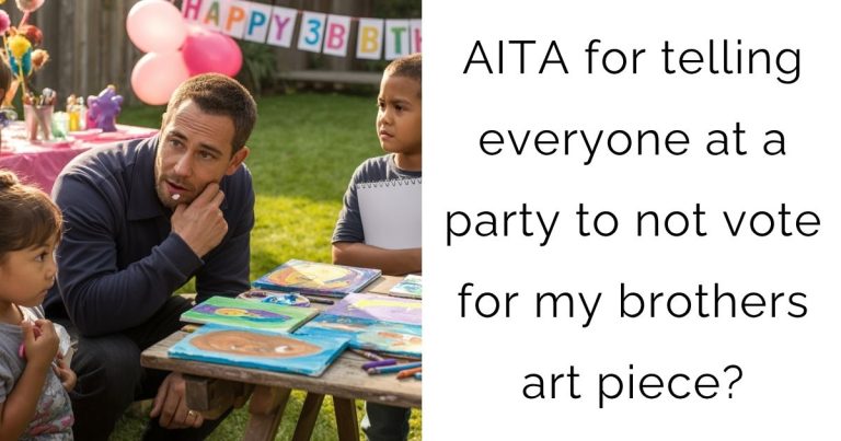 AITA for telling everyone at a party to not vote for my brothers art piece?