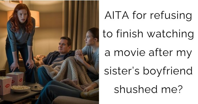 AITA for refusing to finish watching a movie after my sister’s boyfriend shushed me?