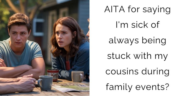 AITA for saying I’m sick of always being stuck with my cousins during family events?