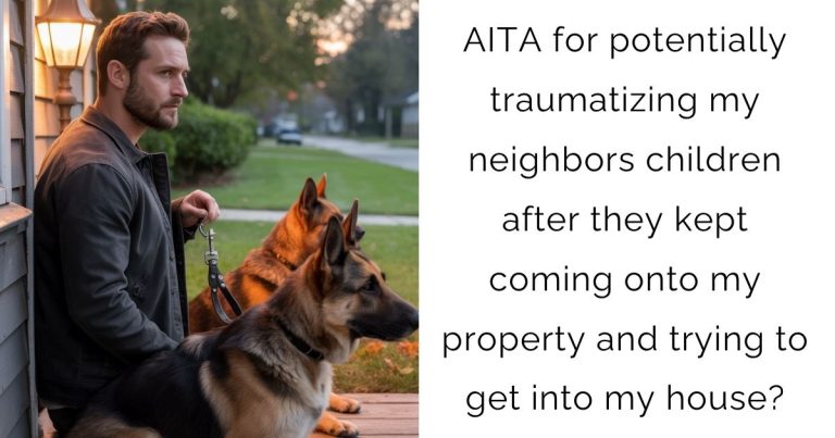 AITA for potentially traumatizing my neighbors children after they kept coming onto my property and trying to get into my house?