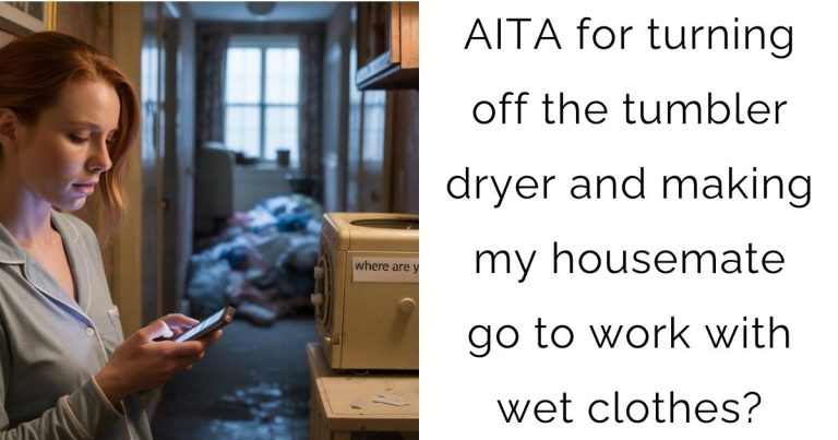 AITA for turning off the tumbler dryer and making my housemate go to work with wet clothes?