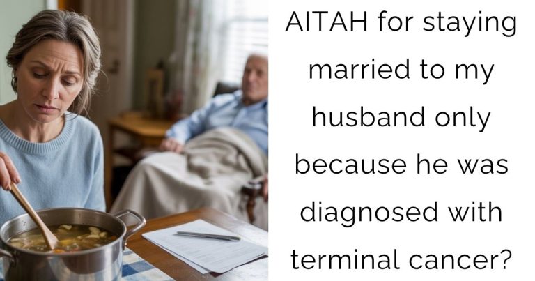AITAH for staying married to my husband only because he was diagnosed with terminal cancer?