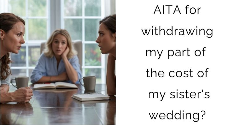 AITA for withdrawing my part of the cost of my sister’s wedding?