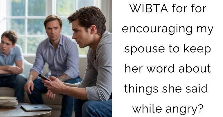 WIBTA for for encouraging my spouse to keep her word about things she said while angry?