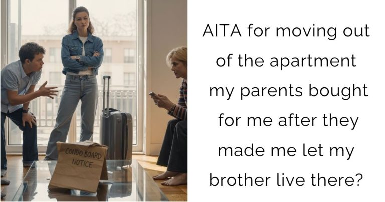 AITA for moving out of the apartment my parents bought for me after they made me let my brother live there?