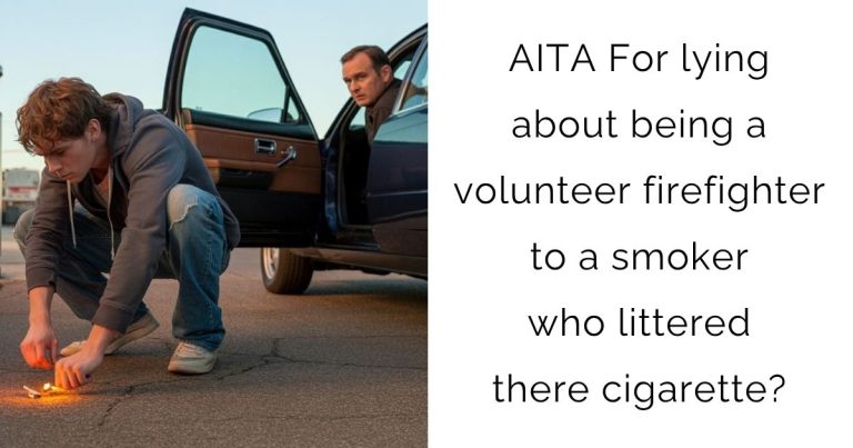 AITA For lying about being a volunteer firefighter to a smoker who littered there cigarette?