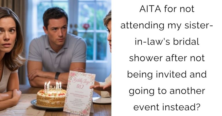 AITA for not attending my sister-in-law’s bridal shower after not being invited and going to another event instead?